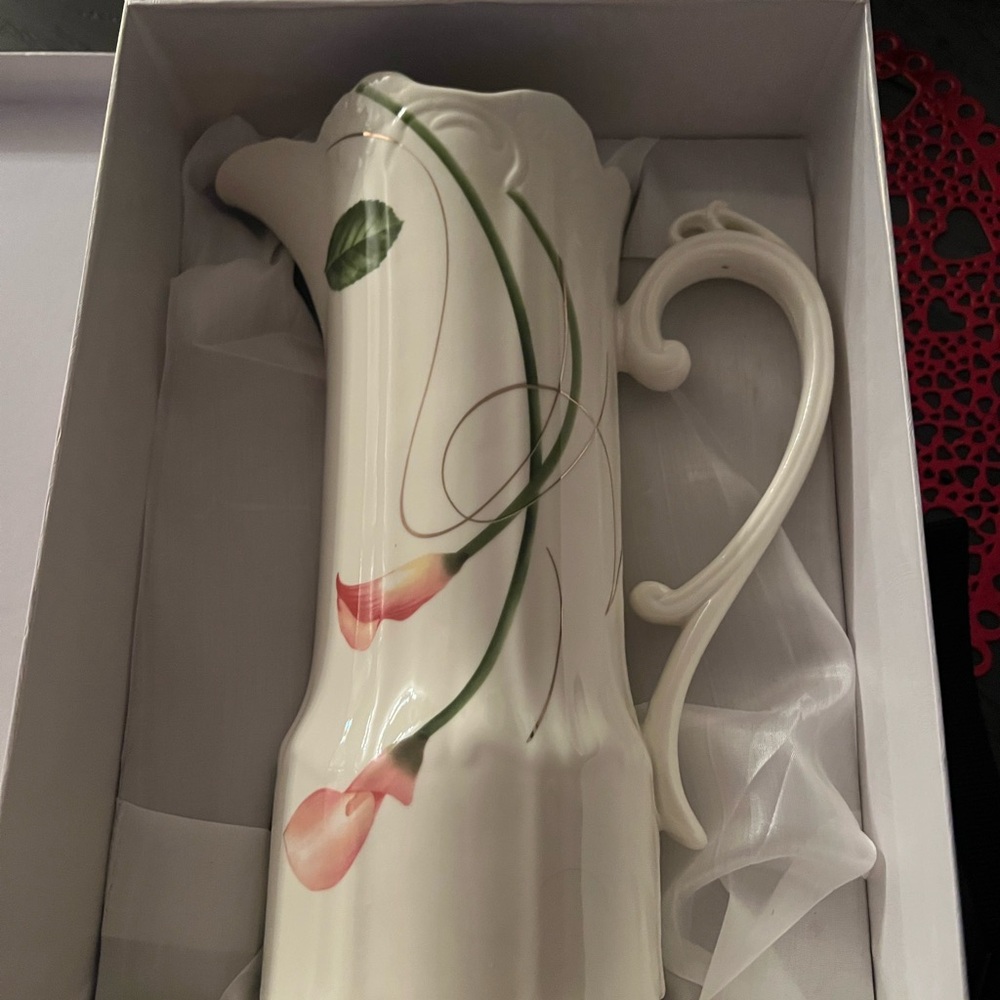 Elegant Floral Ceramic Pitcher
